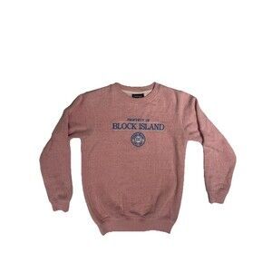 Vintage Comfortex Pink Block Island Brushed Fleece Crewneck Pullover SM Y2K 90s